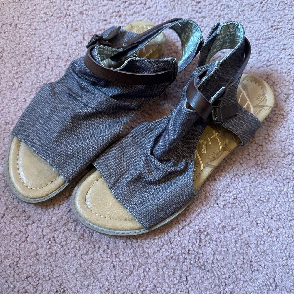 Anthropologie BLOWFISH Brisa Ankle Strap Brown Sandals Shoes Women’s  Size 8.5